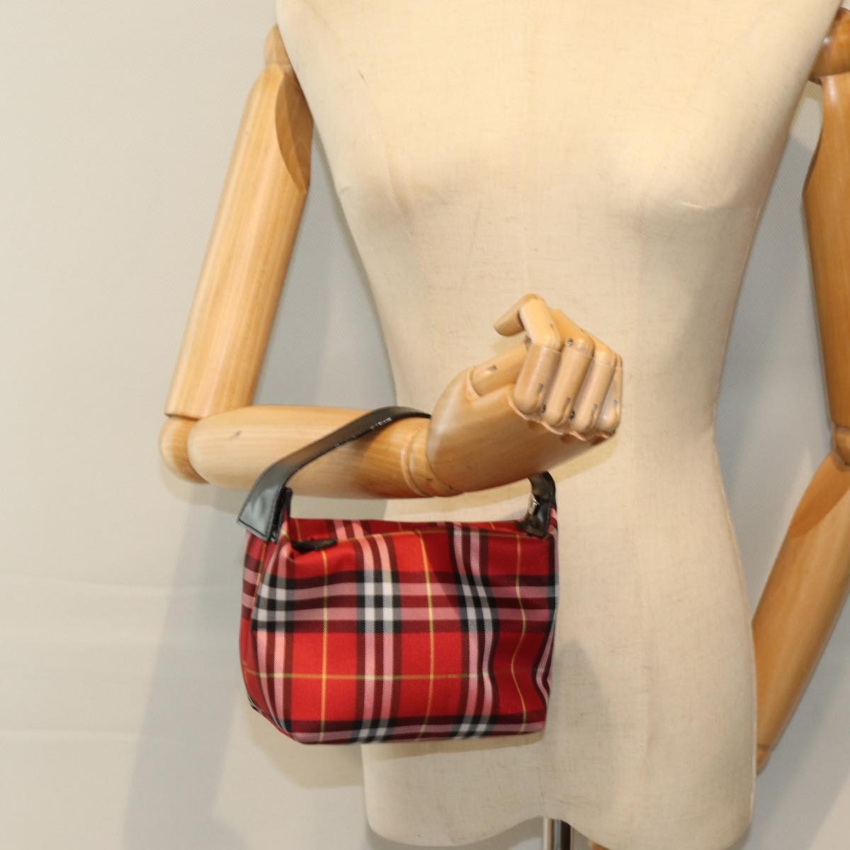 Burberry Nova Check Pochette Nylon Red Nylon Clutche & Pouche Bag