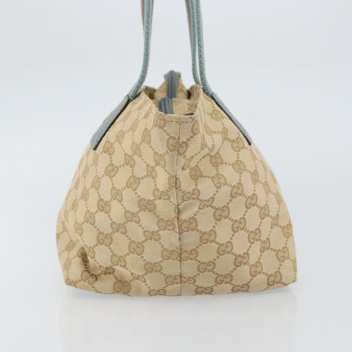Gucci Web Zip Tote Gg Canvas Beige Canvas Tote Bag Bag (Pre-Owned)