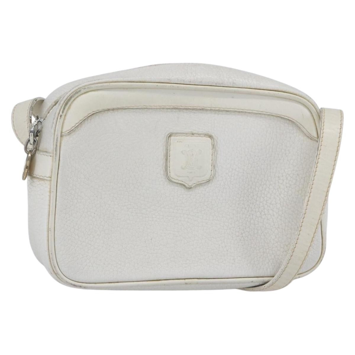 Celine Vintage Shoulder Bag Leather White Leather Shoulder Bag Bag