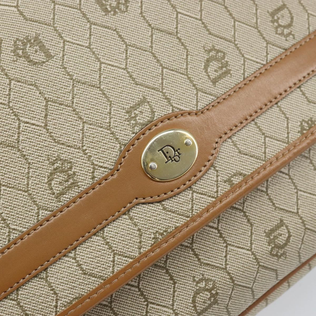 Christian Dior Vintage Honeycomb Shoulder Bag Canvas Beige Pvc,Canvas Shoulder Bag Bag (Pre-Owned)