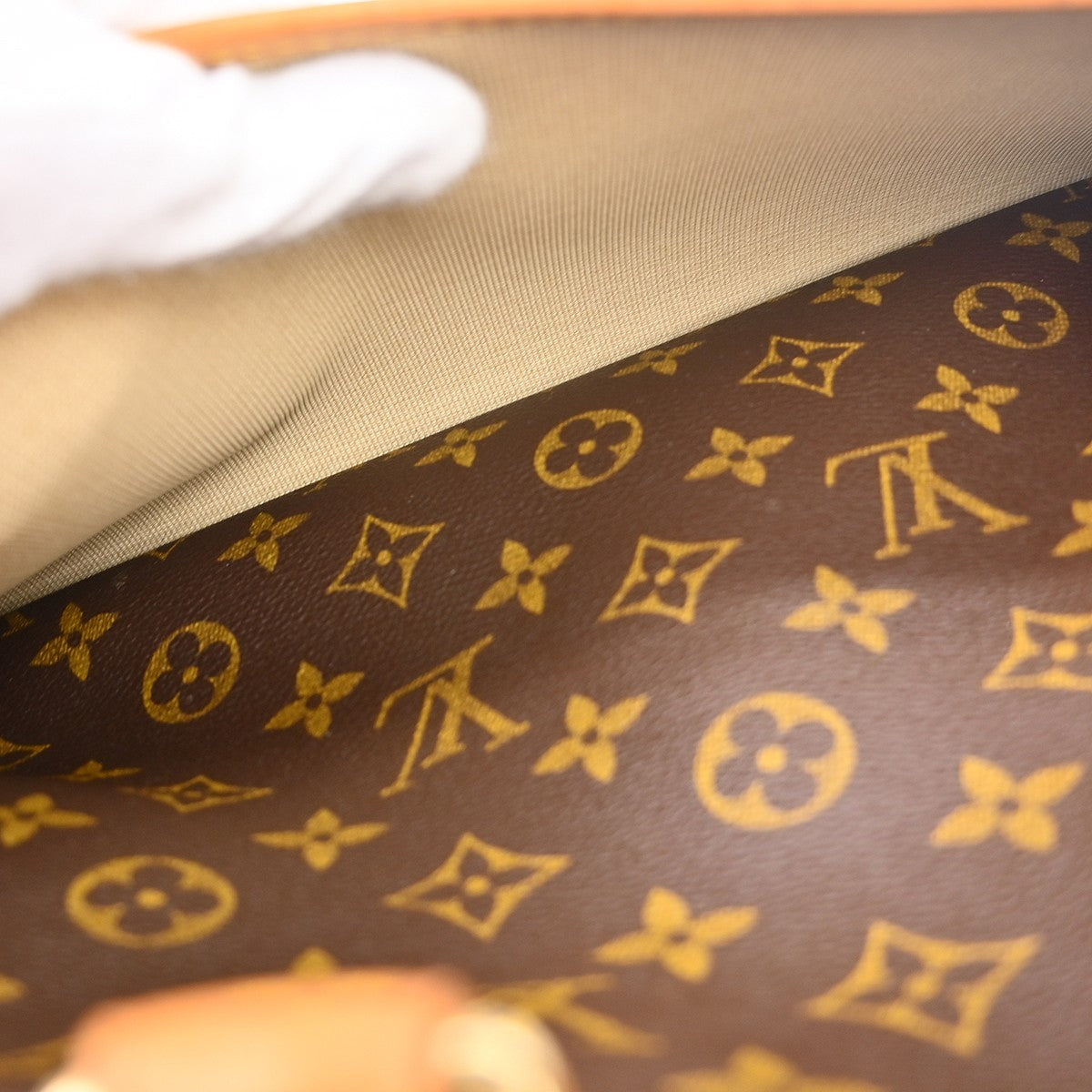 Louis Vuitton Deauville Handbag Monogram Canvas Brown Canvas Handbag