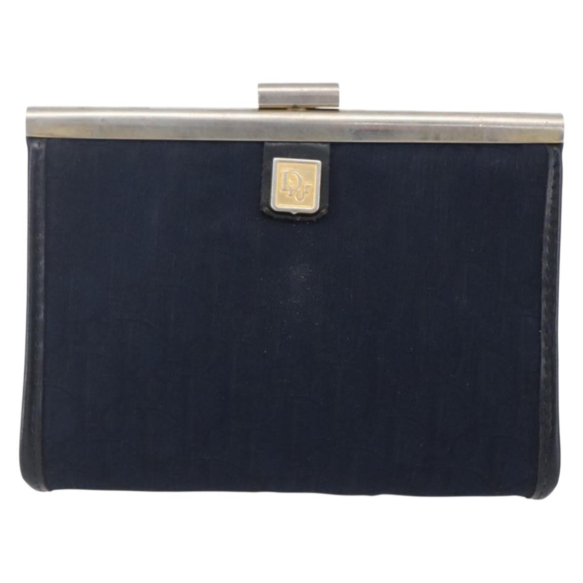 Christian Dior Vintage Trotter Pouch Canvas Navy Canvas Clutche & Pouche Bag (Pre-Owned)