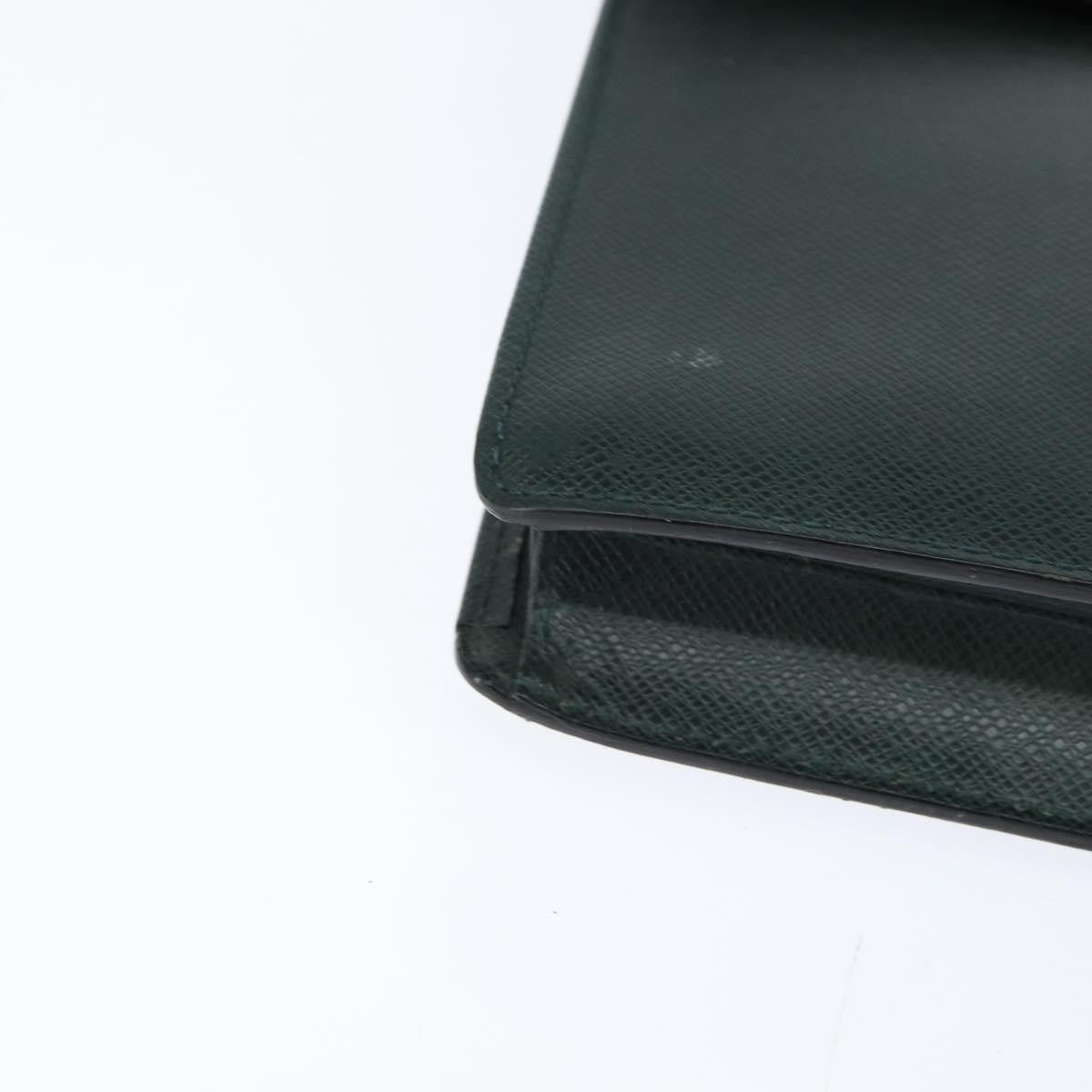Louis Vuitton Serviette Kourad Briefcase Taiga Leather Green Leather Briefcase Bag