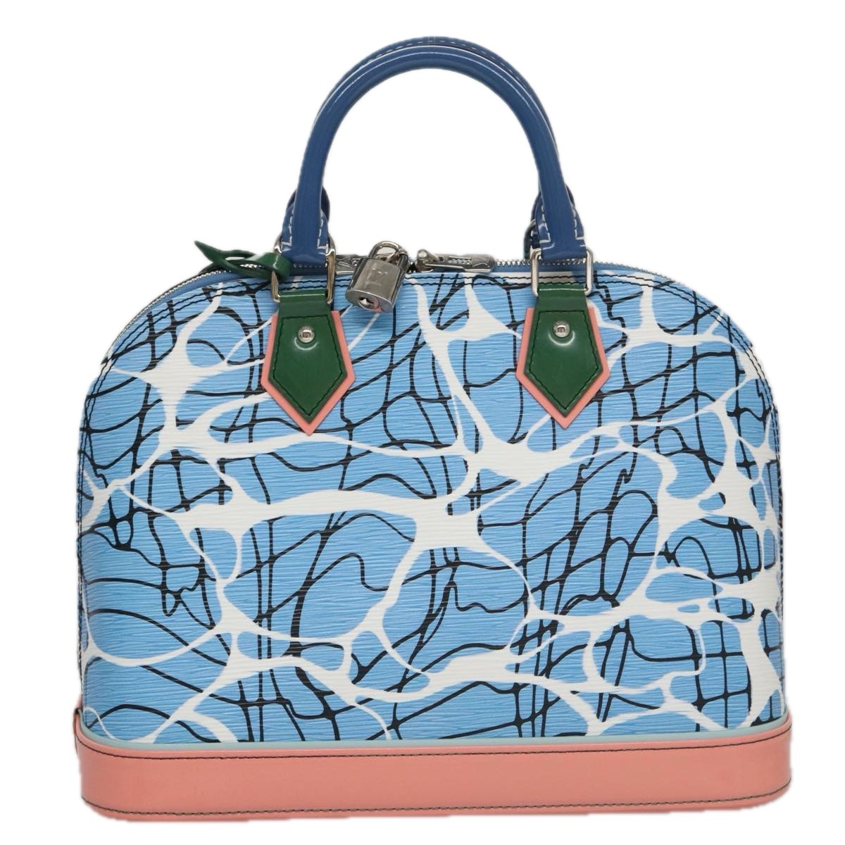 Louis Vuitton Alma Handbag Limited Edition Print Epi Leather Blue Leather Handbag