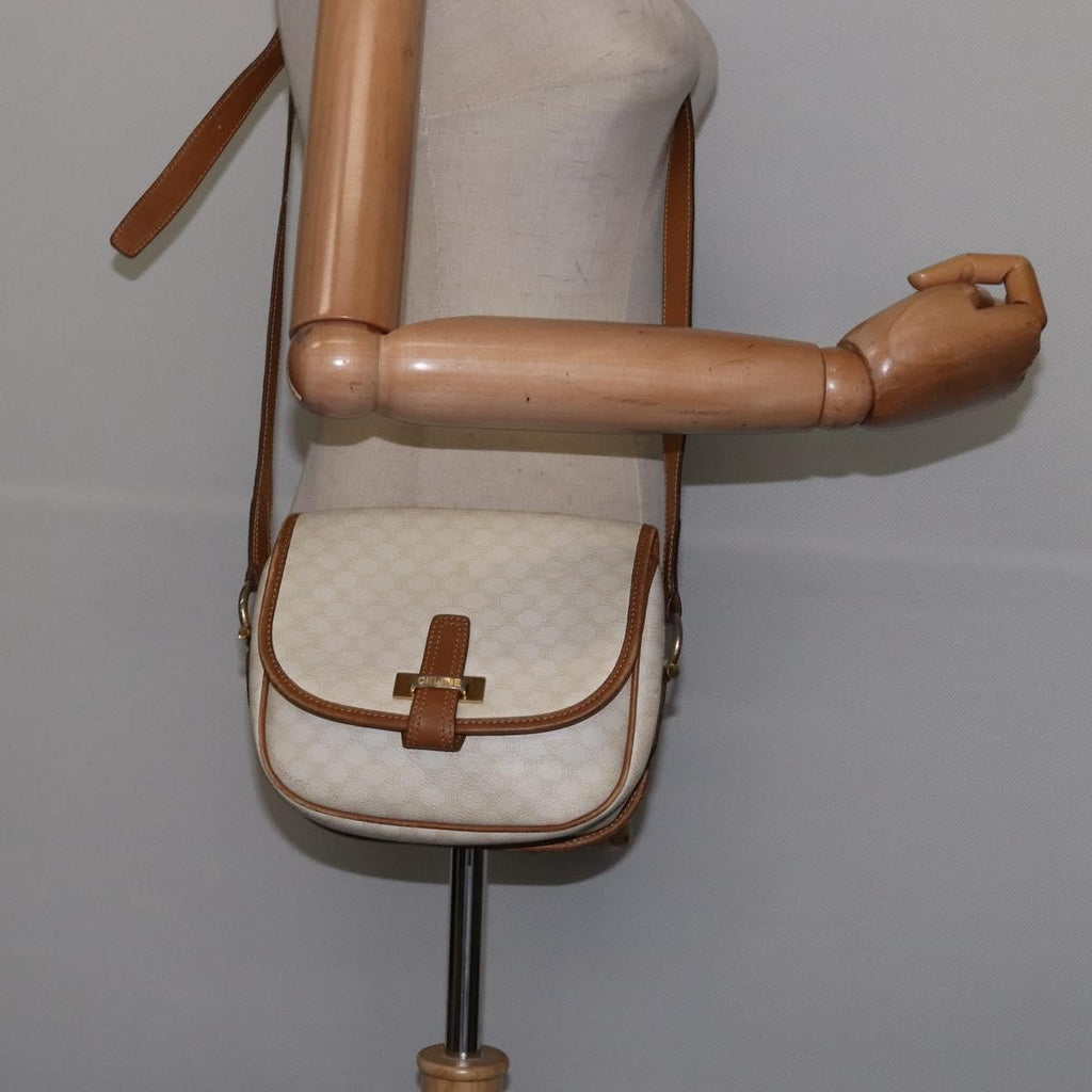 Celine Vintage Macadam Shoulder Bag Canvas And Leather Ecru Canvas Shoulder Bag Bag