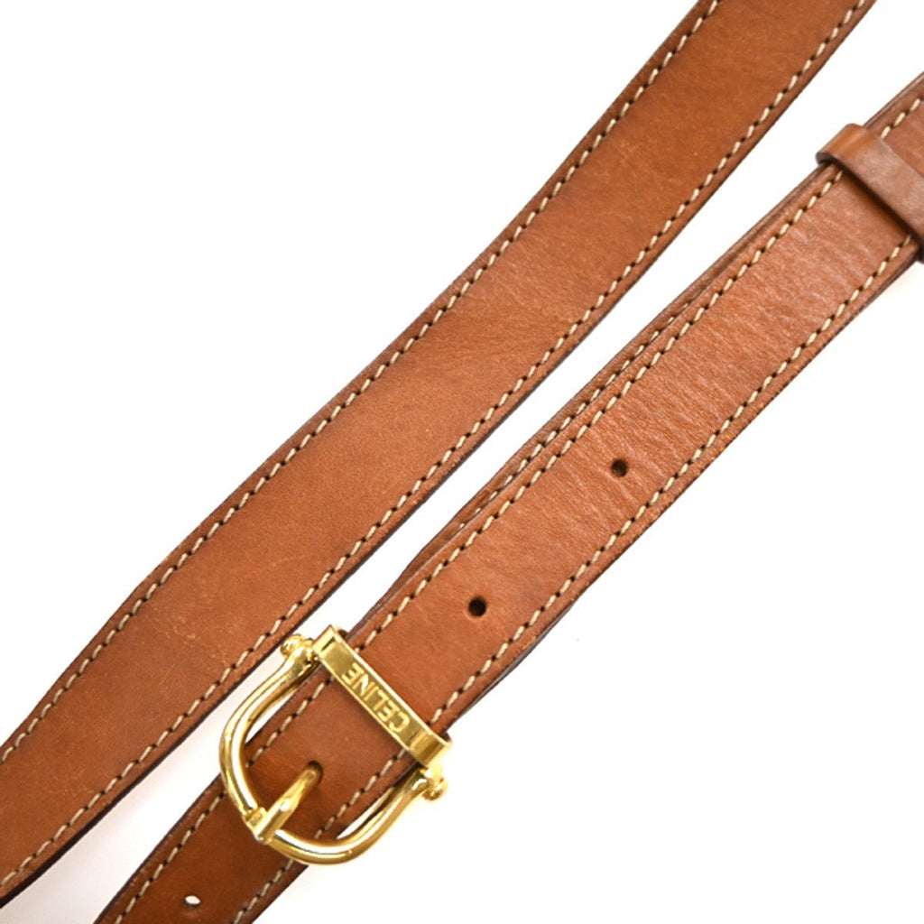 Celine Vintage Macadam Shoulder Bag Canvas And Leather Brown Canvas Shoulder Bag Bag