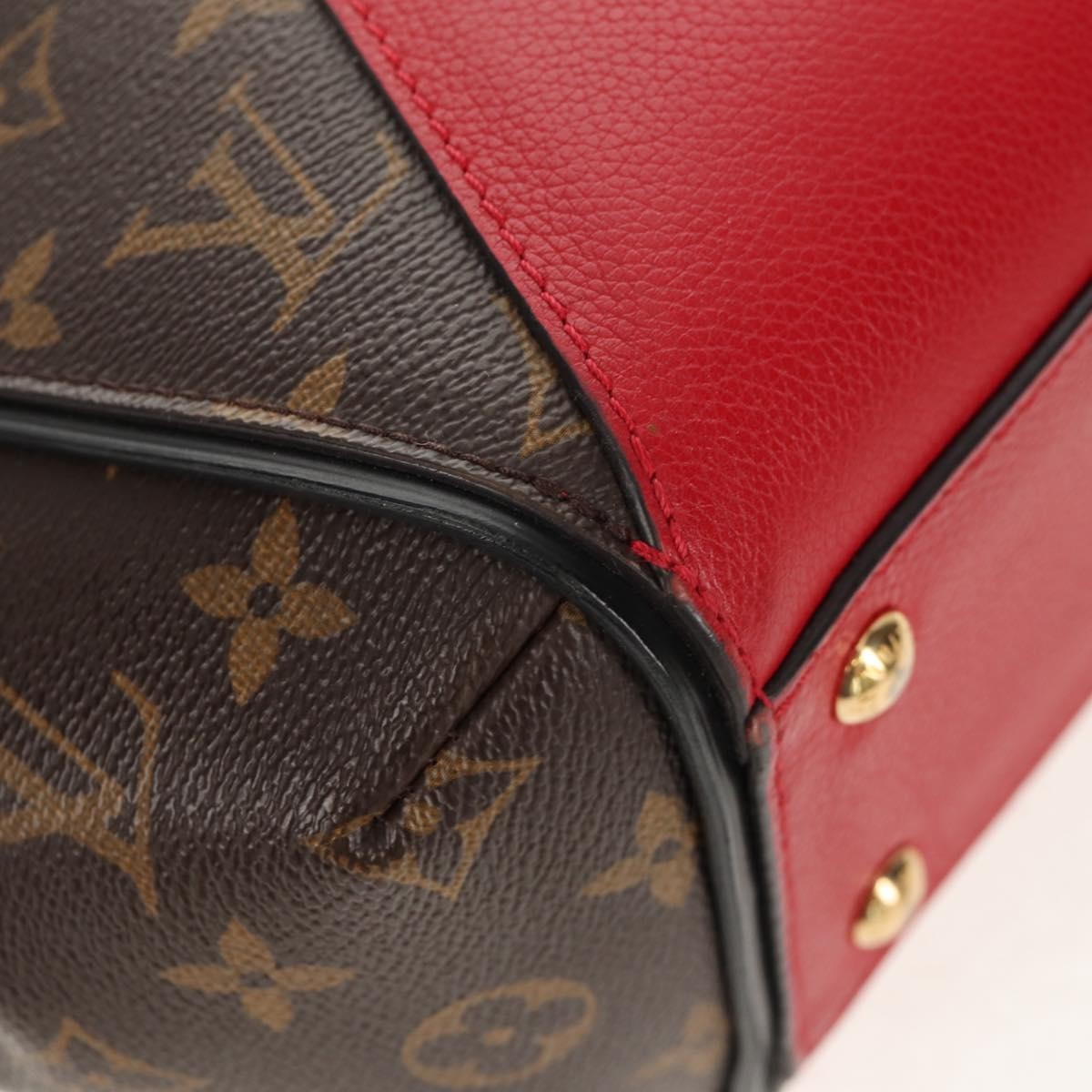 Louis Vuitton Kimono Handbag Monogram Canvas And Leather Red Canvas Handbag