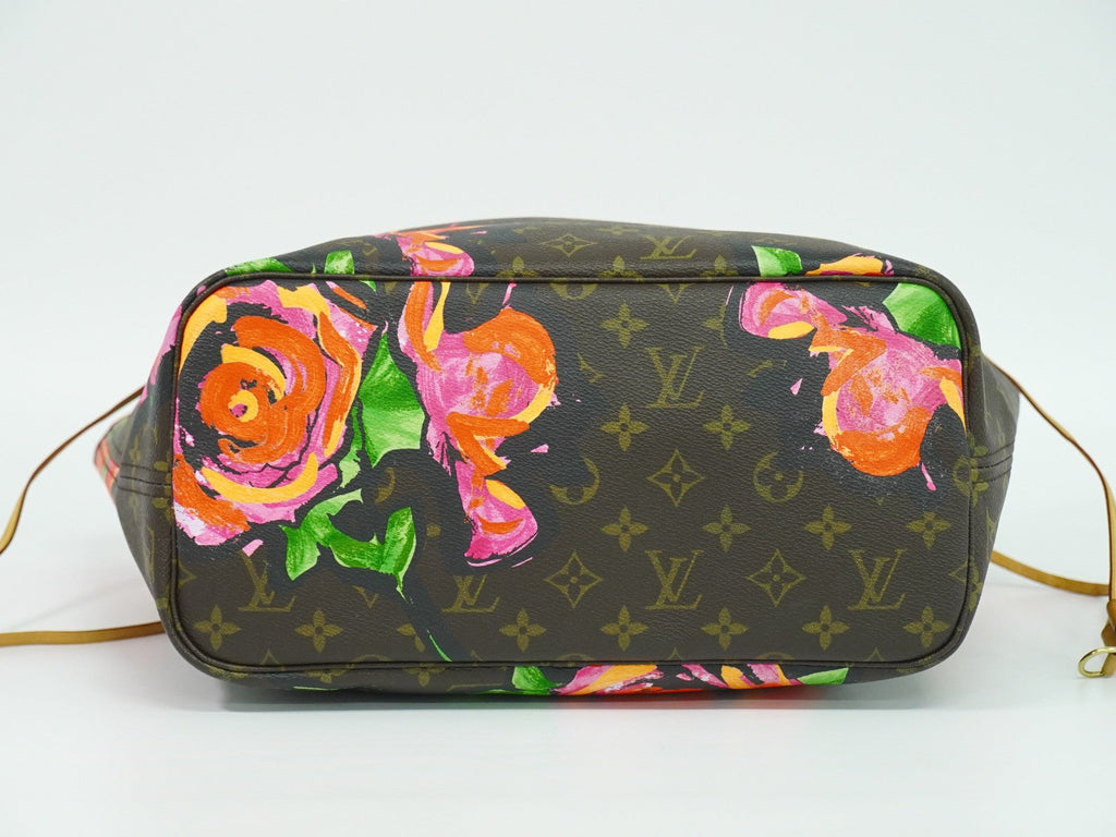 Louis Vuitton Neverfull Tote Limited Edition Monogram Roses Brown Canvas Tote Bag