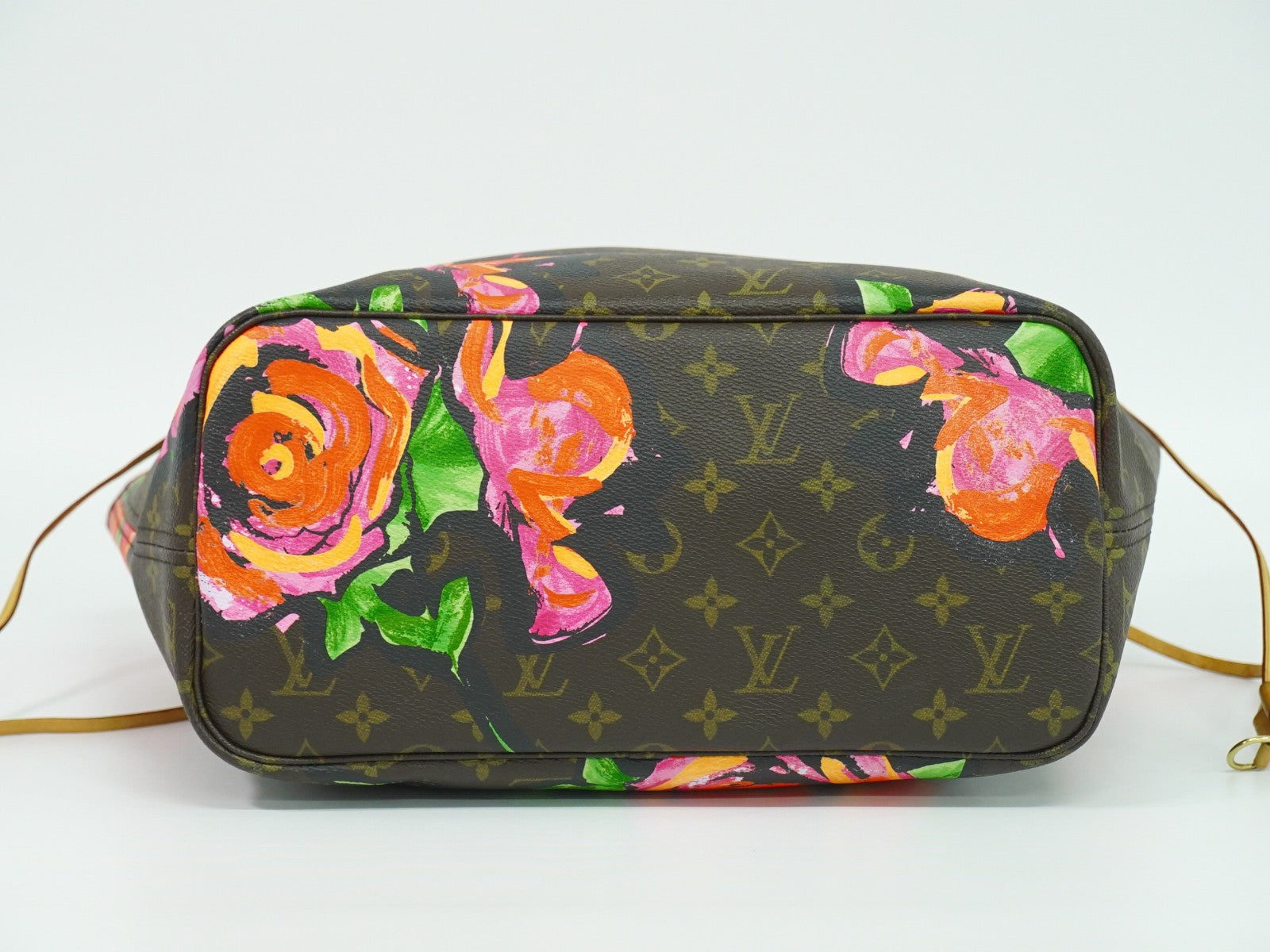 Louis Vuitton Neverfull Tote Limited Edition Monogram Roses Brown Canvas Tote Bag