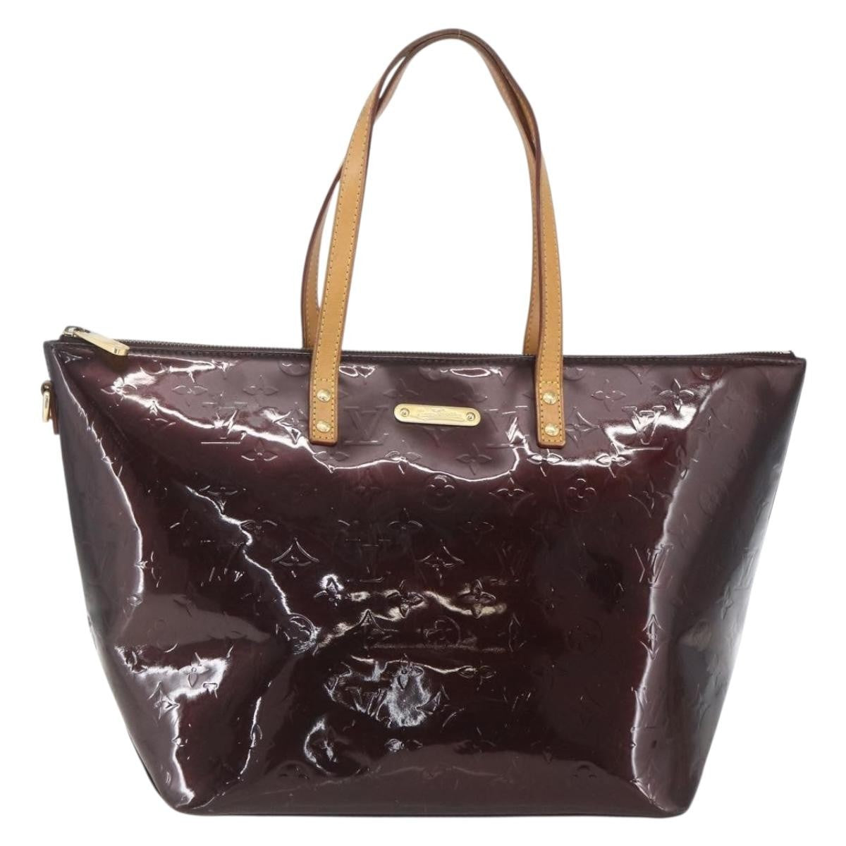 Louis Vuitton Bellevue Handbag Monogram Vernis Brown Patent_Leather Tote Bag