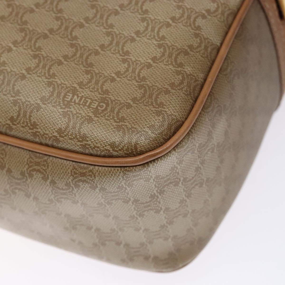 Celine Vintage Macadam Shoulder Bag Canvas And Leather Beige Canvas Bag