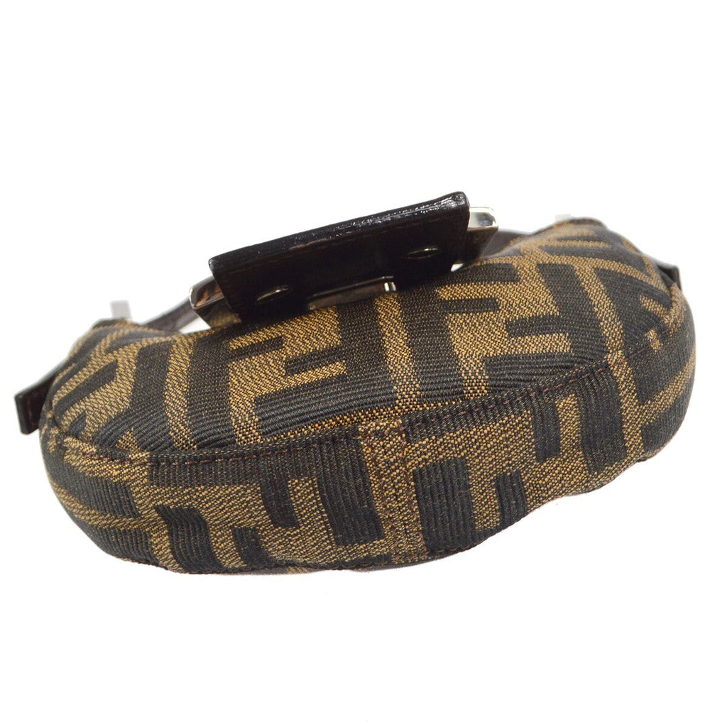 Fendi Vintage Croissant Bag Zucca Canvas Brown Canvas Handbag