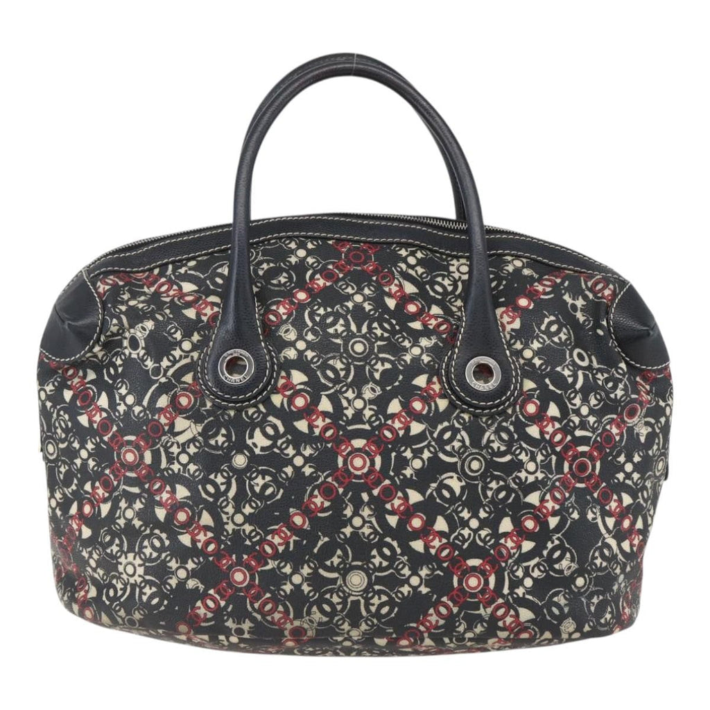 Chanel Optic Coco Bowler Bag Printed Coated Canvas With Caviar Black Pvc Travel Bag Bag