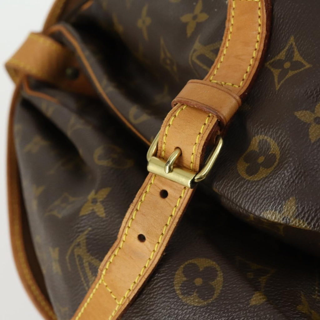 Louis Vuitton Saumur Handbag Monogram Canvas Brown Canvas Shoulder Bag