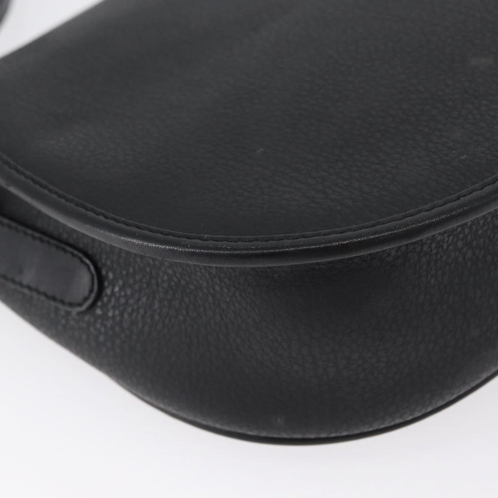 Gucci Vintage Shoulder Bag Leather Black Leather Shoulder Bag Bag (Pre-Owned)