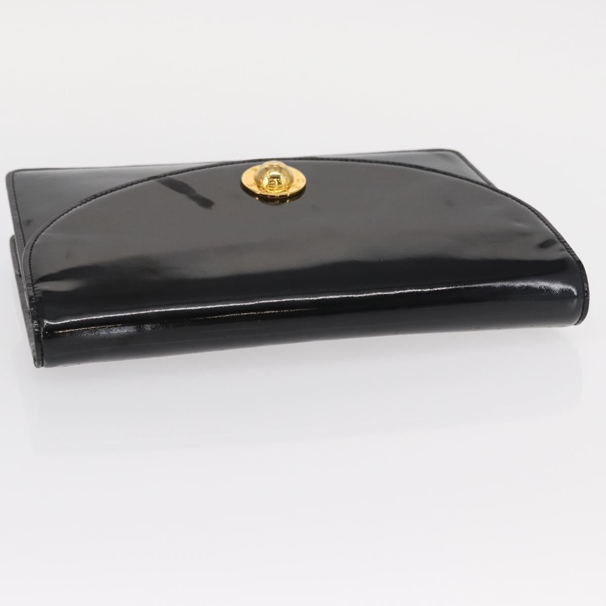 Celine Clutch Bag Enamel Black Patent_Leather Clutche & Pouche Bag