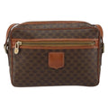Celine Vintage Macadam Shoulder Bag Canvas And Leather Brown Canvas Shoulder Bag Bag