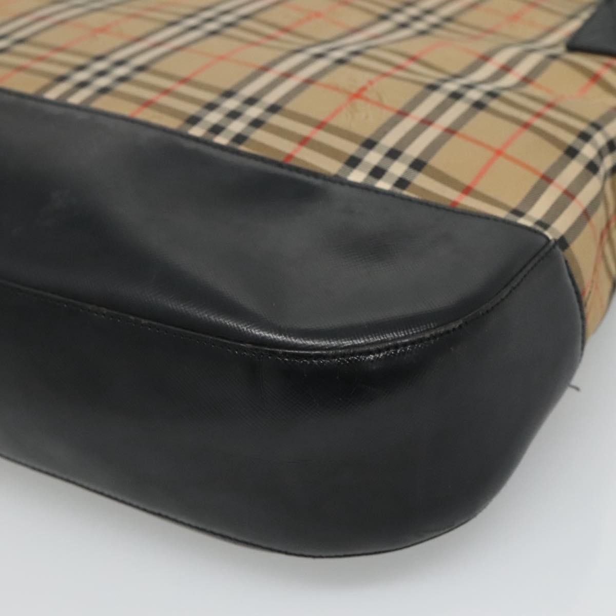 Burberry Nova Check Tote Canvas And Leather Beige Canvas Tote Bag