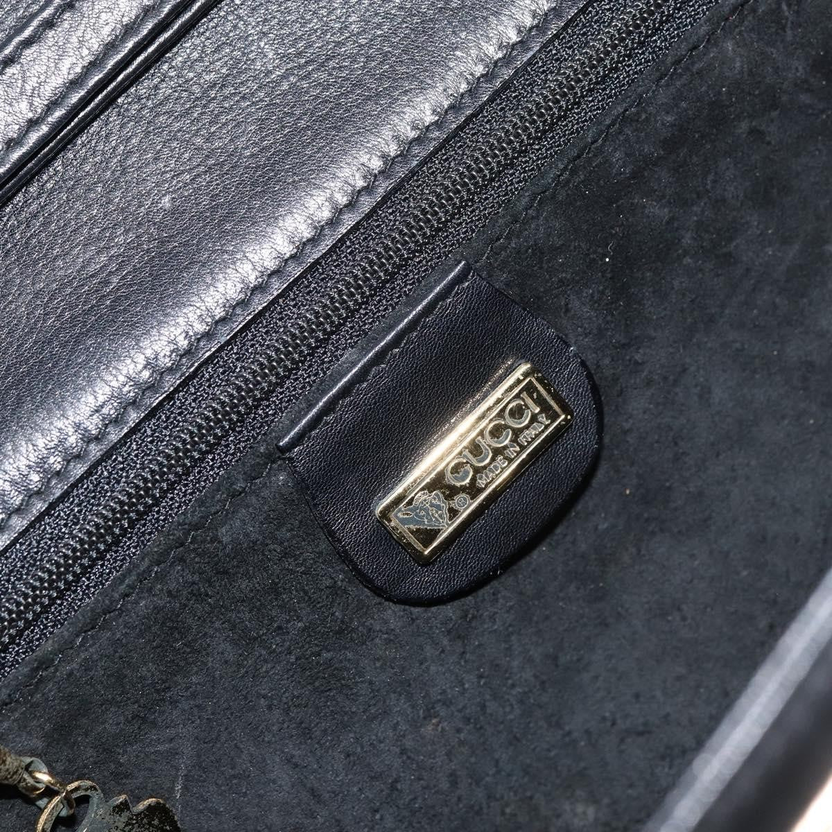 Gucci Vintage Shoulder Bag Leather Black Leather Shoulder Bag Bag (Pre-Owned)
