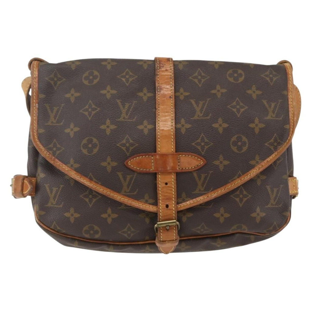 Louis Vuitton Saumur Handbag Monogram Canvas Brown Canvas Shoulder Bag
