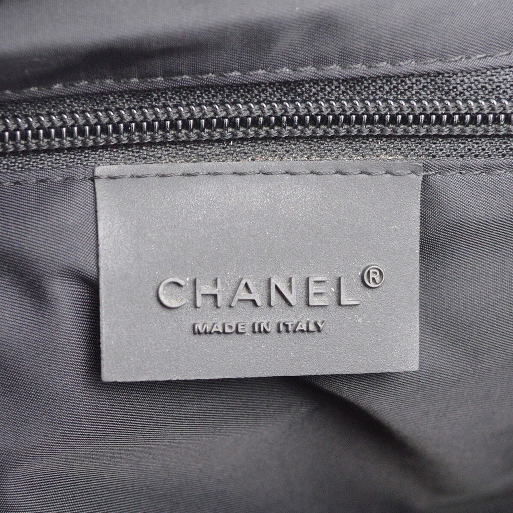 Chanel Sport Line Flap Messenger Bag Wool And Nylon Black Nylon Shoulder Bag Bag