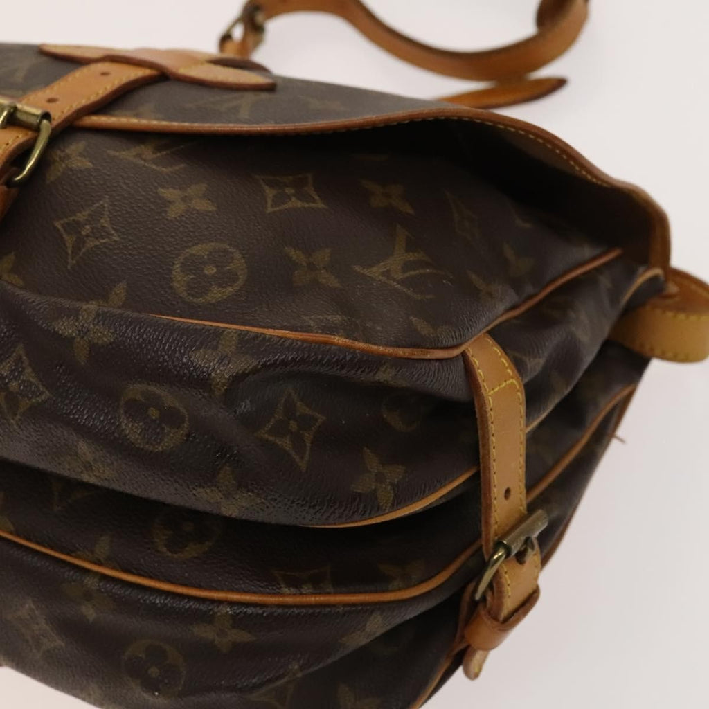 Louis Vuitton Saumur Handbag Monogram Canvas Brown Canvas Shoulder Bag