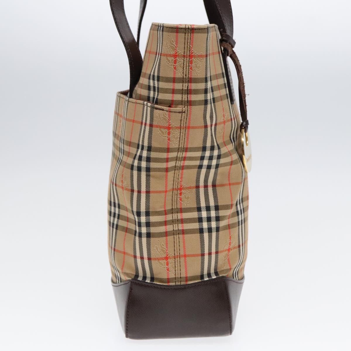 Burberry Nova Check Tote Canvas And Leather Beige Canvas Tote Bag