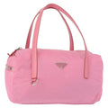 Prada Side Pocket Convertible Duffle Bag Tessuto Pink Nylon Handbag