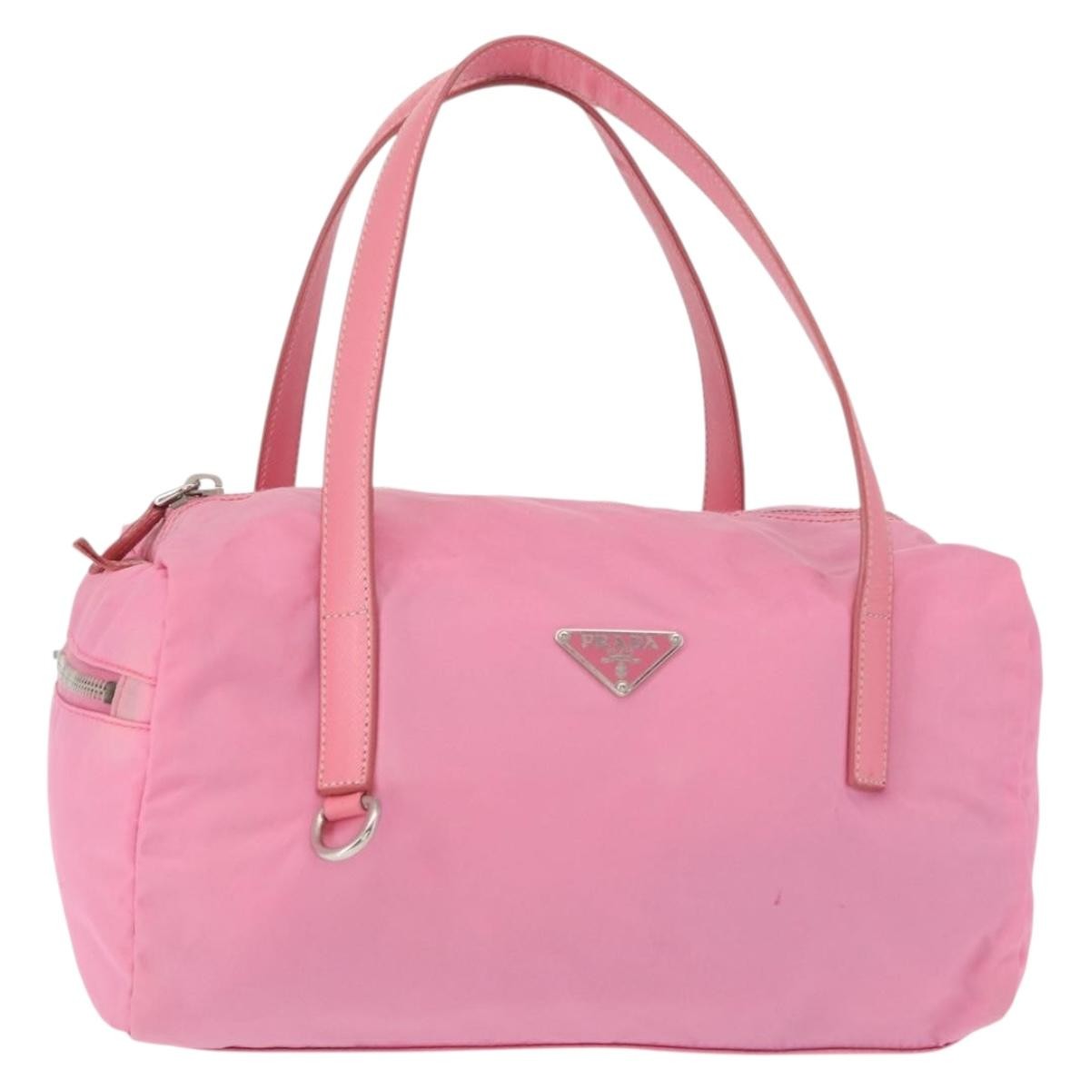 Prada Side Pocket Convertible Duffle Bag Tessuto Pink Nylon Handbag