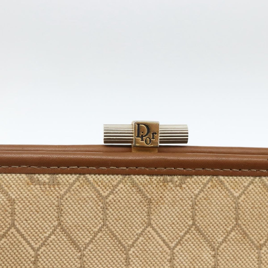 Christian Dior Vintage Honeycomb Clutch Canvas Beige Canvas Clutche & Pouche Bag (Pre-Owned)