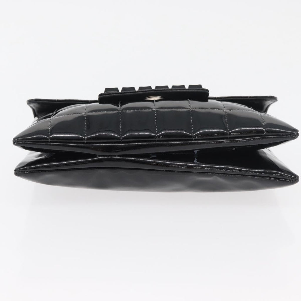 Chanel Keyboard Flap Bag Quilted Patent Black Patent_Leather Shoulder Bag Bag