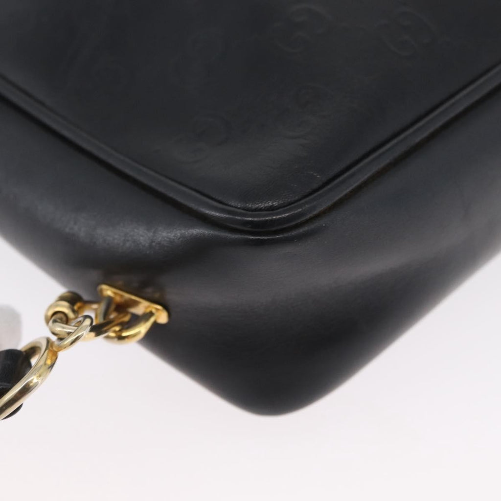 Gucci Vintage Clutch Bag Leather Black Leather Clutche & Pouche Bag (Pre-Owned)