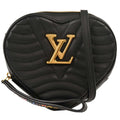 Louis Vuitton New Wave Heart Crossbody Bag Quilted Leather Black Leather Shoulder Bag