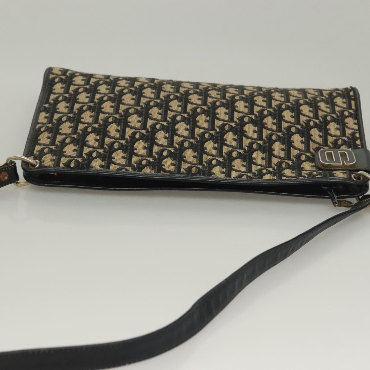 Christian Dior Vintage Trotter Shoulder Bag Canvas Navy Canvas Shoulder Bag Bag (Pre-Owned)