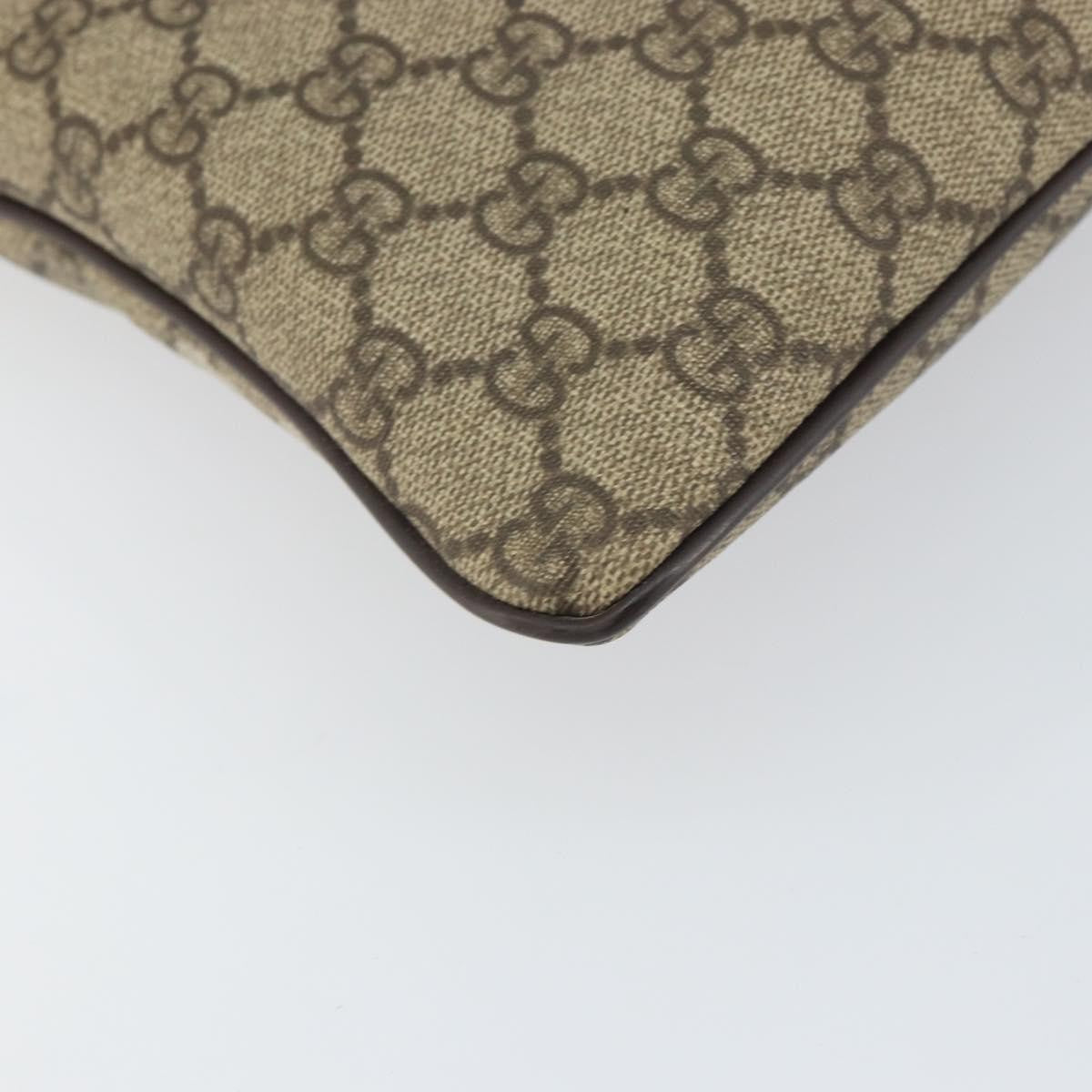 Gucci Zip Top Messenger Bag Gg Coated Canvas Beige Pvc Shoulder Bag Bag (Pre-Owned)