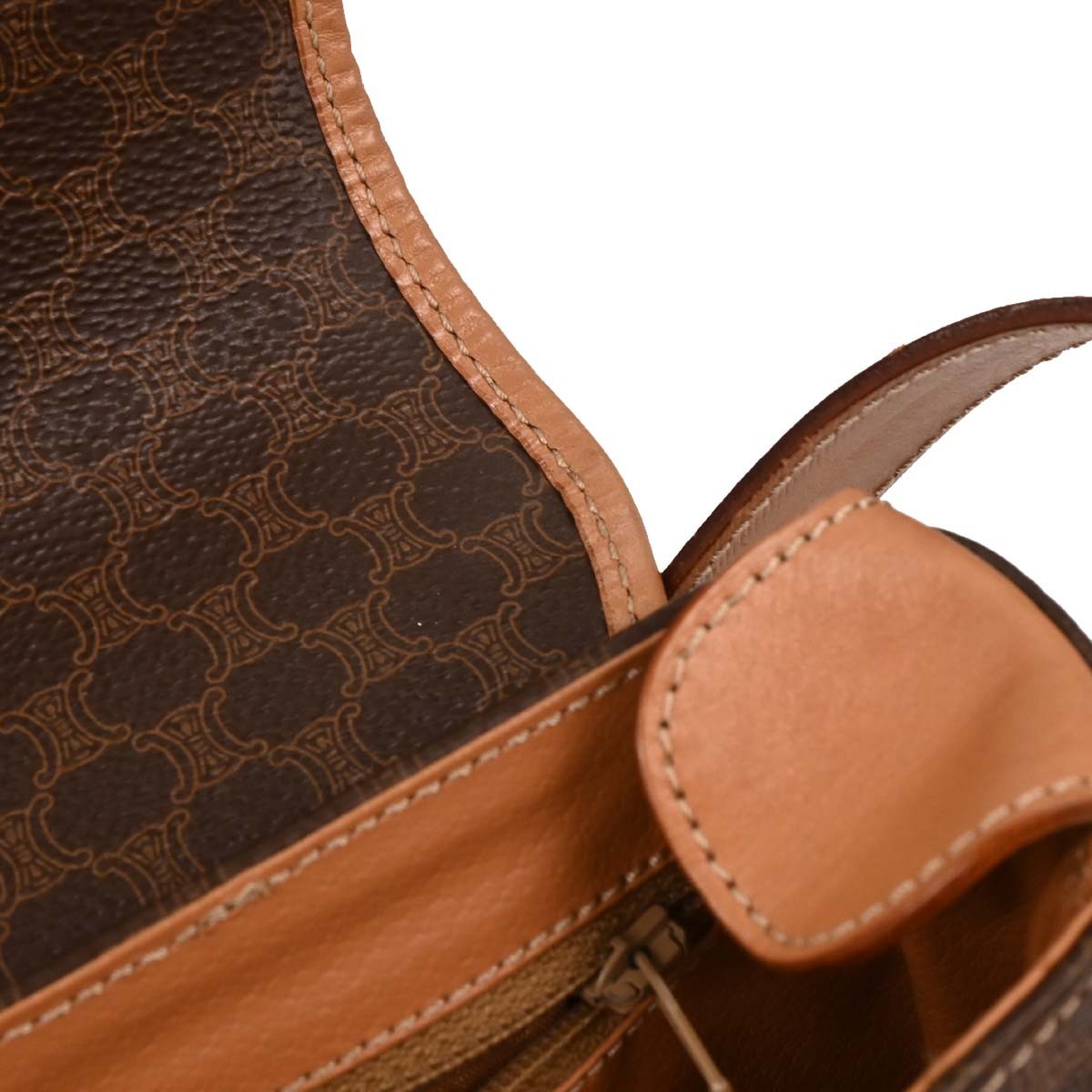 Celine Macadam Shoulder Bag Canvas Brown Pvc Shoulder Bag Bag