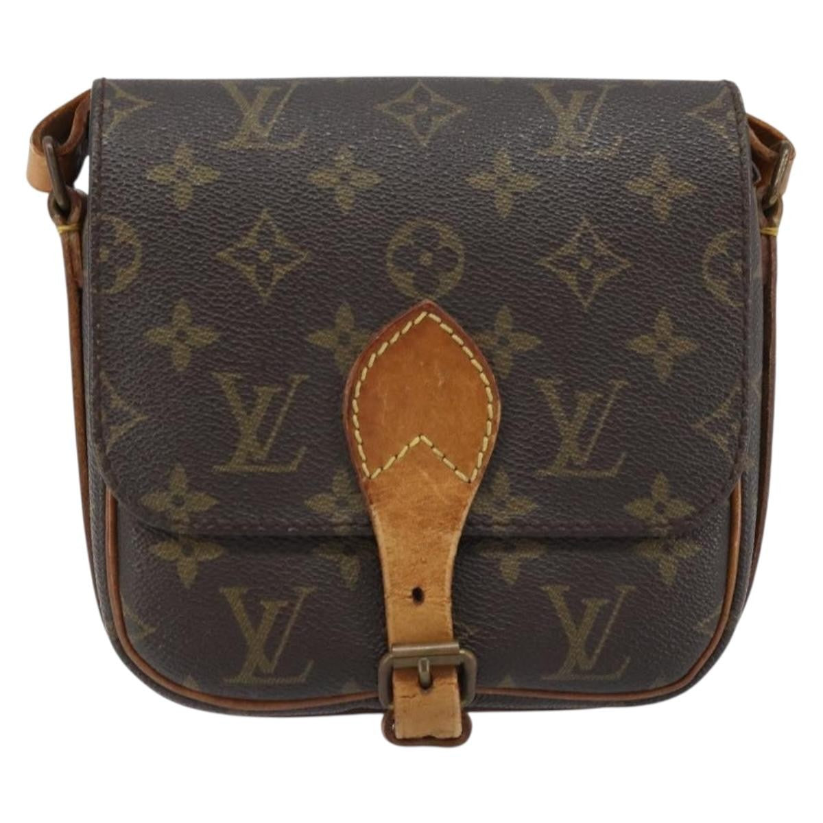 Louis Vuitton Cartouchiere Handbag Monogram Canvas Brown Canvas Shoulder Bag