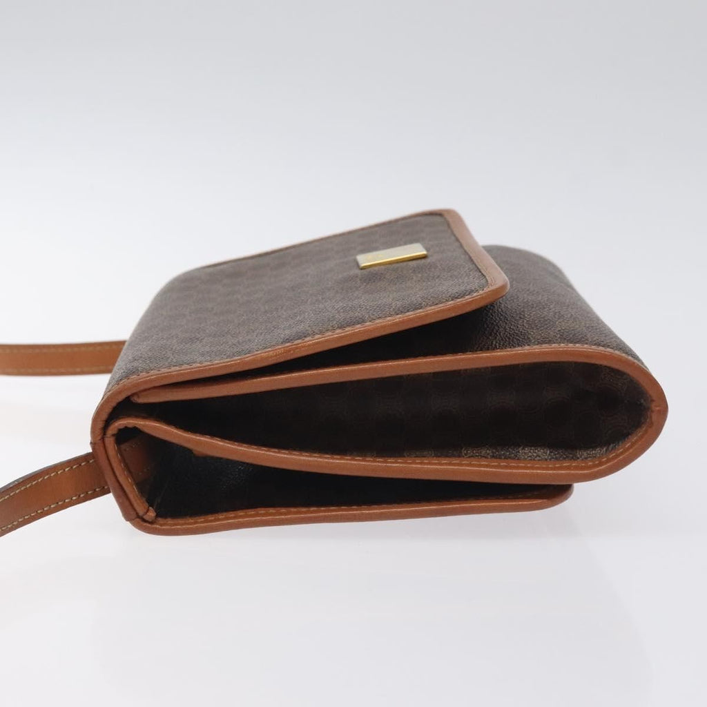 Celine Vintage Macadam Shoulder Bag Canvas And Leather Brown Canvas Shoulder Bag Bag