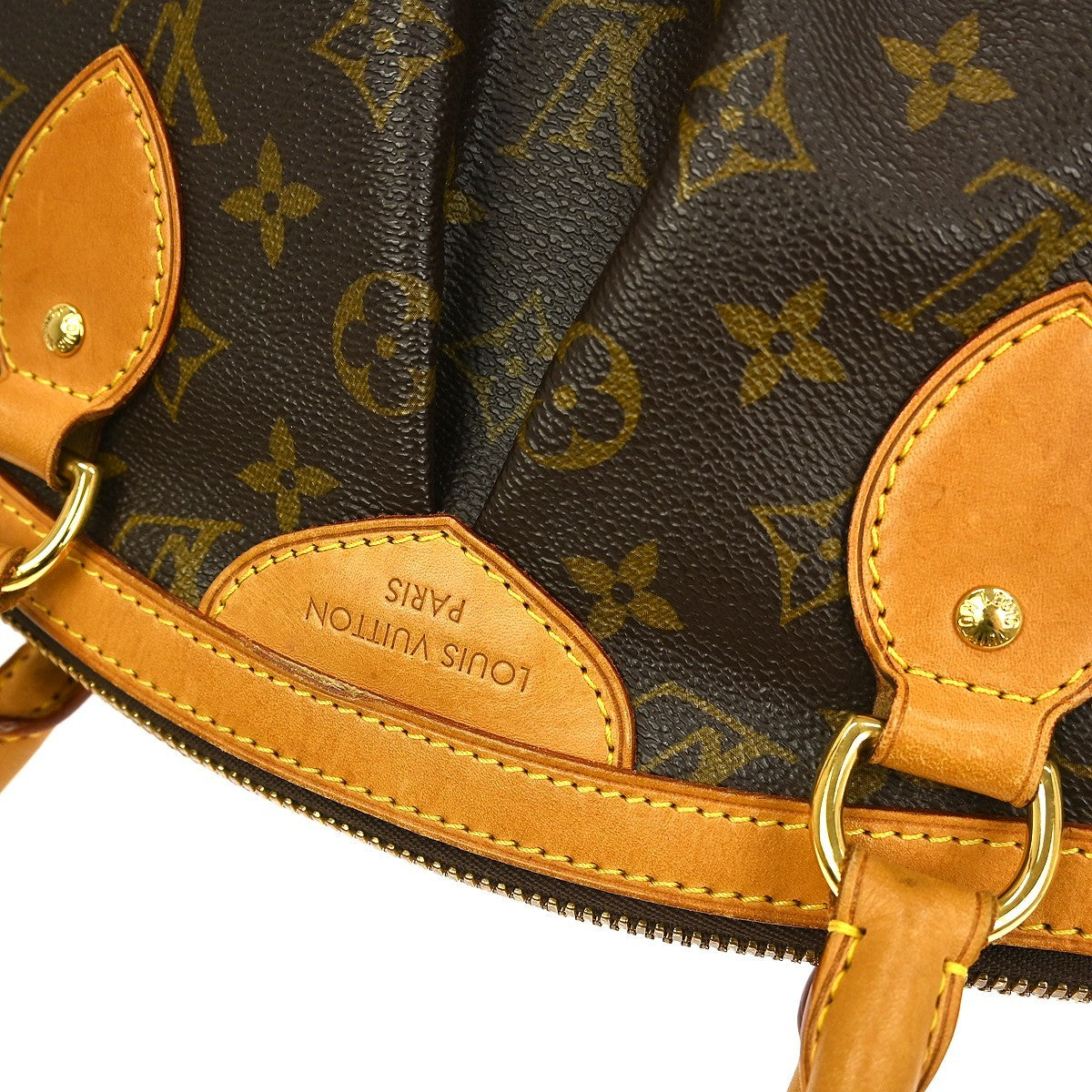 Louis Vuitton Tivoli Handbag Monogram Canvas Brown Canvas Shoulder Bag