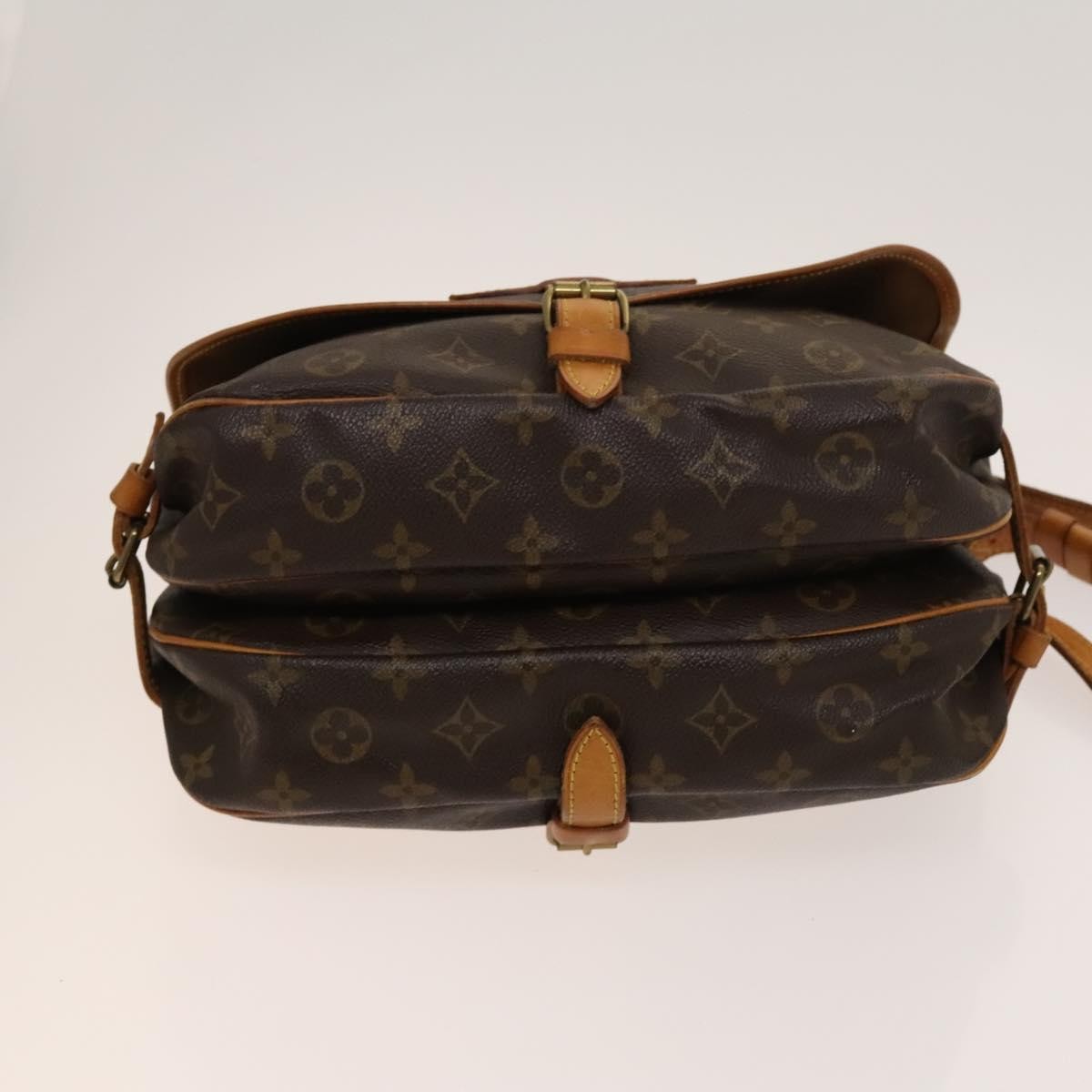Louis Vuitton Saumur Handbag Monogram Canvas Brown Canvas Shoulder Bag