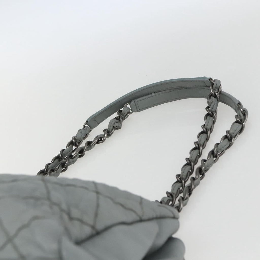 Chanel Just Mademoiselle Bag Quilted Leather Gray Leather Shoulder Bag Bag