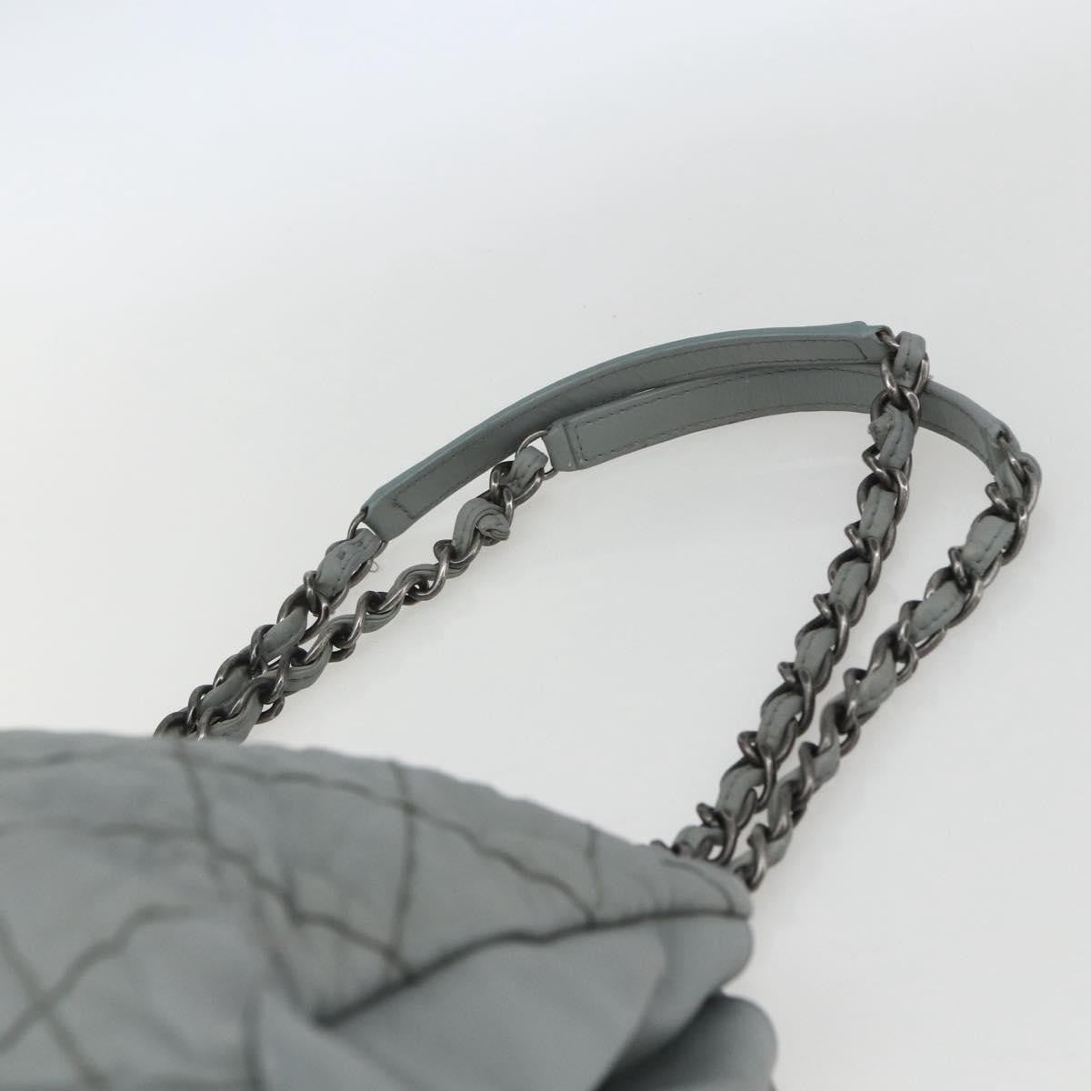 Chanel Just Mademoiselle Bag Quilted Leather Gray Leather Shoulder Bag Bag