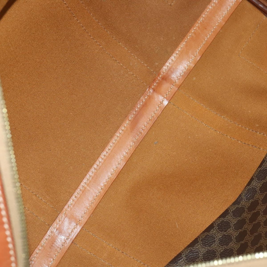 Celine Vintage Duffle Bag Canvas And Leather Brown Canvas Travel Bag Bag