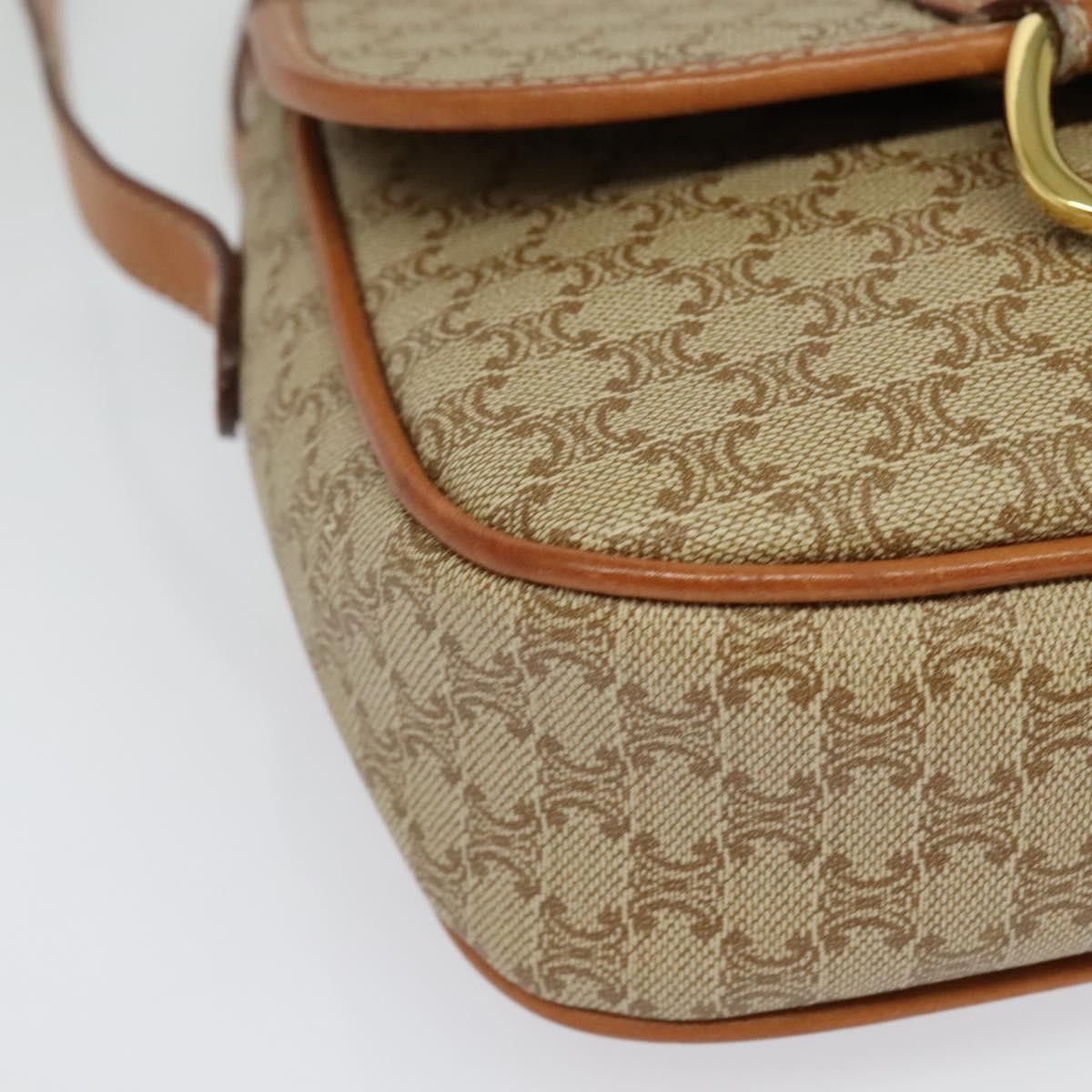 Celine Vintage Macadam Shoulder Bag Canvas Beige Canvas Bag