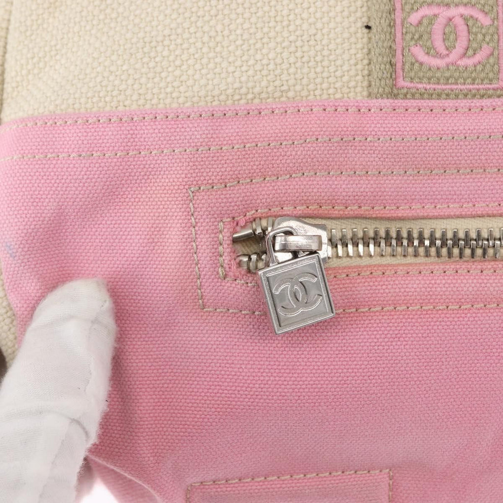 Chanel Sport Line Boston Ba Canvas Pink Canvas Travel Bag Bag