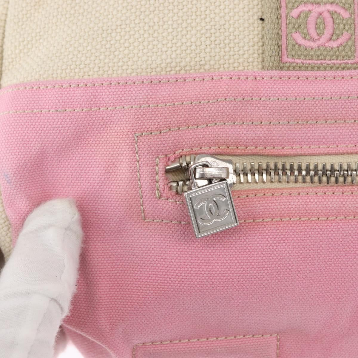 Chanel Sport Line Boston Ba Canvas Pink Canvas Travel Bag Bag