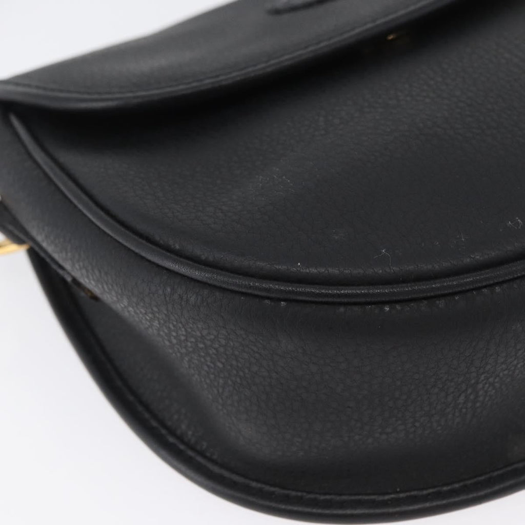 Gucci Vintage Shoulder Bag Leather Black Leather Shoulder Bag Bag (Pre-Owned)