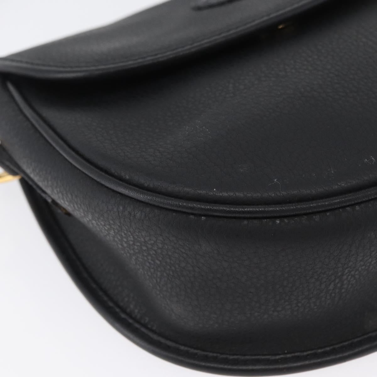 Gucci Vintage Shoulder Bag Leather Black Leather Shoulder Bag Bag (Pre-Owned)
