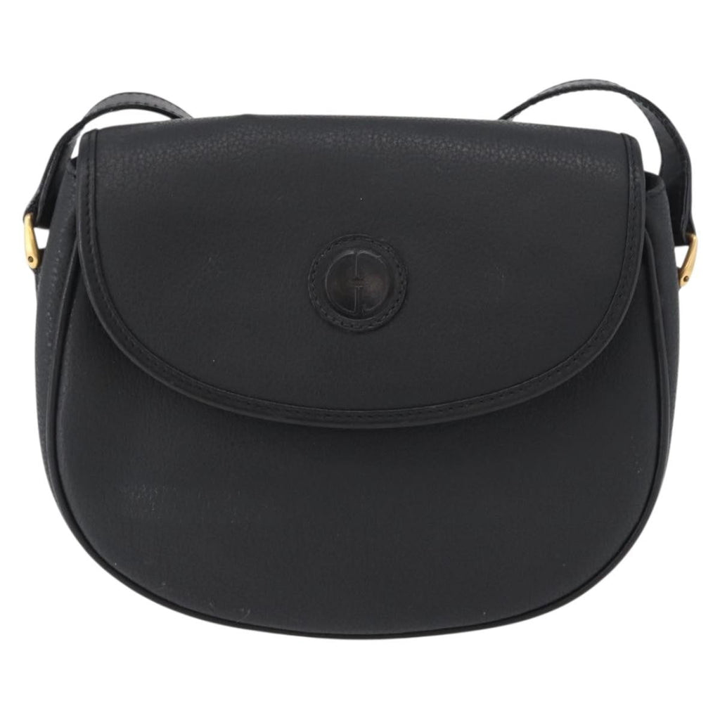 Gucci Vintage Shoulder Bag Leather Black Leather Shoulder Bag Bag (Pre-Owned)