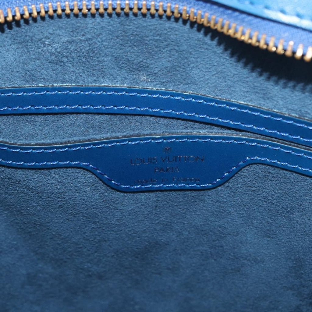 Louis Vuitton Saint Jacques Handbag Epi Leather Blue Leather Handbag